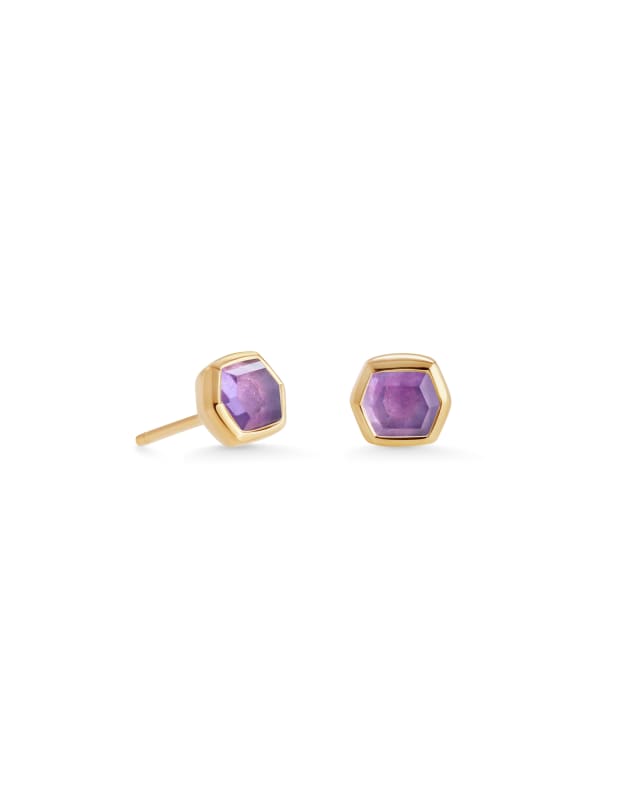 Davie 18k Gold Vermeil Stud Earrings in Amethyst image number 0.0